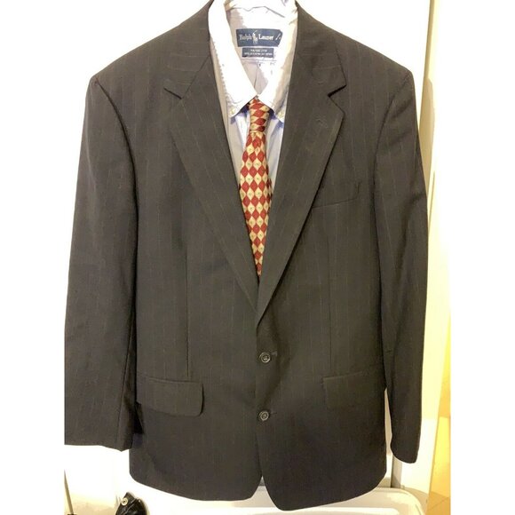 BROOKS BROTHERS GRAY STRIPED 2 BUTTON BLAZER JACKET‎ MENS SIZE 41L - Picture 1 of 9